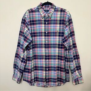 Ralph Lauren Men’s Blue Label Button Down Shirt Multi Plaid 100% Cotton Size XL